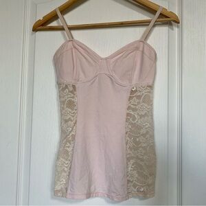 Aritzia Talula Light Pink Bustier Tank Top with Lace Size S